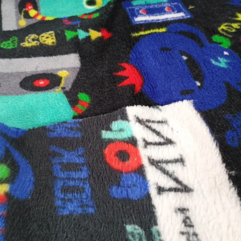 JoAnn Monster Jam Music Fleece Fabric Black Rock Roll DJ 1 Yard x 60